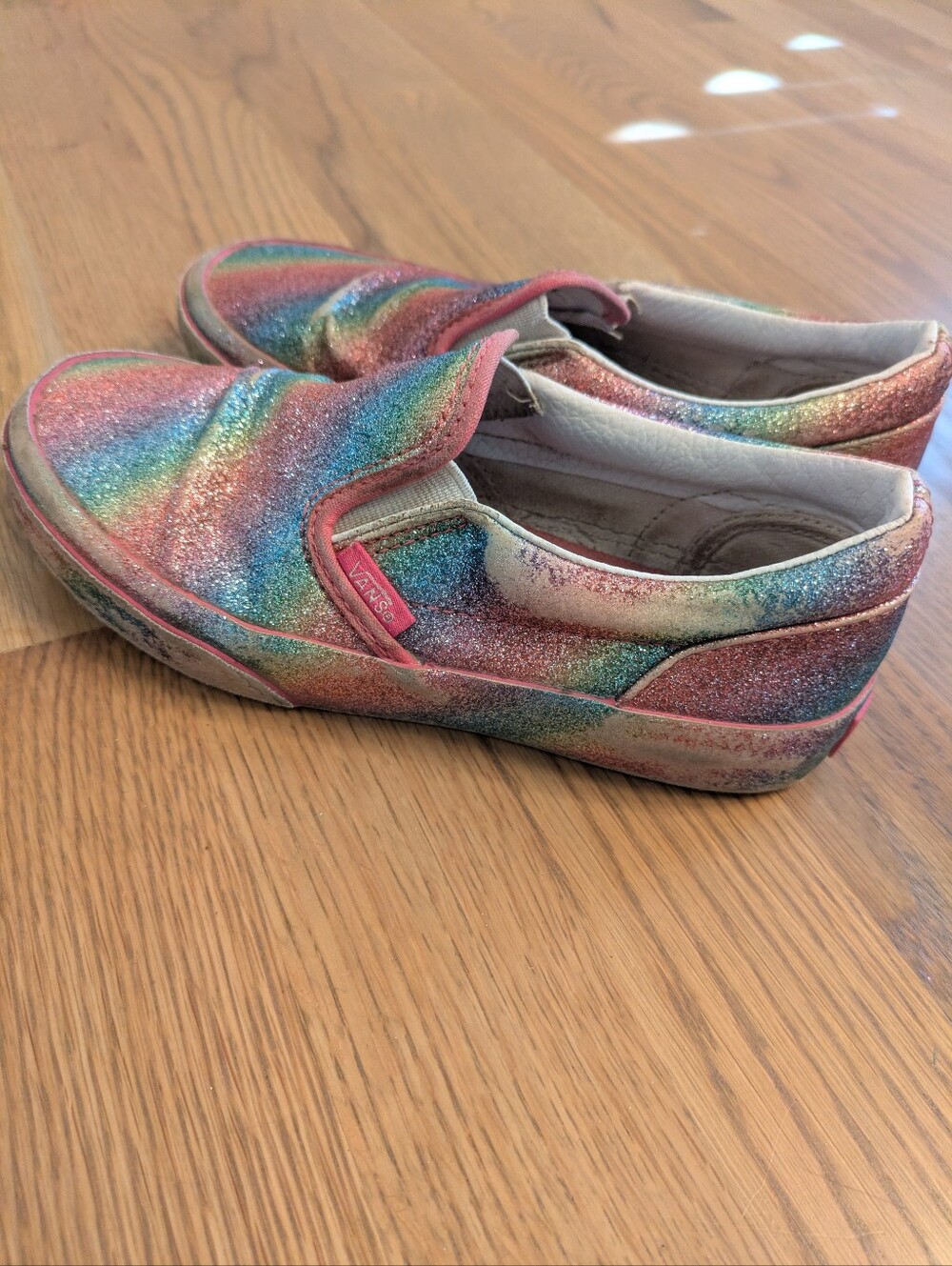Vans Kids Glitter Rainbow Slip-On Sneakers - Pink, Blue, Green